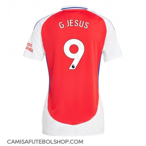 Camisa de time de futebol Arsenal Gabriel Jesus #9 Replicas 1º Equipamento Feminina 2024-25 Manga Curta